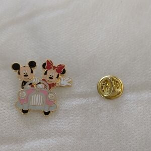 Disney Pink Car Pin with Mickey and Minnie